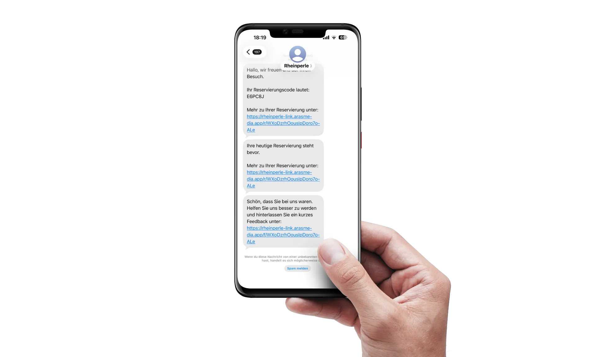 SMS Feedback nach dem Besuch